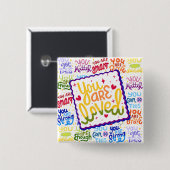 愛されてる！ボタン 缶バッジ (正面&裏面)