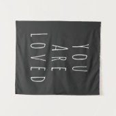 愛されてる |単感動的語白黒 タペストリー (正面(横))