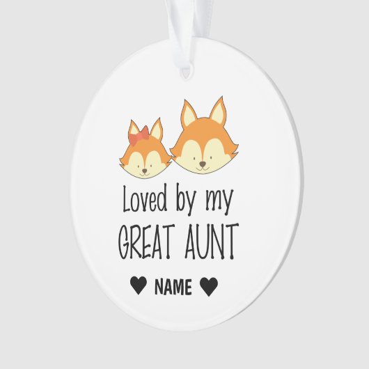 愛されて私の叔母素晴らしキツネ オーナメント (正面)
