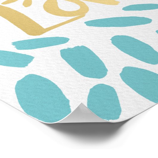 愛されるやる気を起こさせる金ゴールドタイポグラフィ ポスター (角)