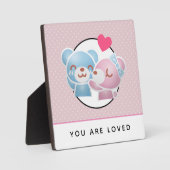 愛されるキスをする熊の水玉模様 フォトプラーク (正面)