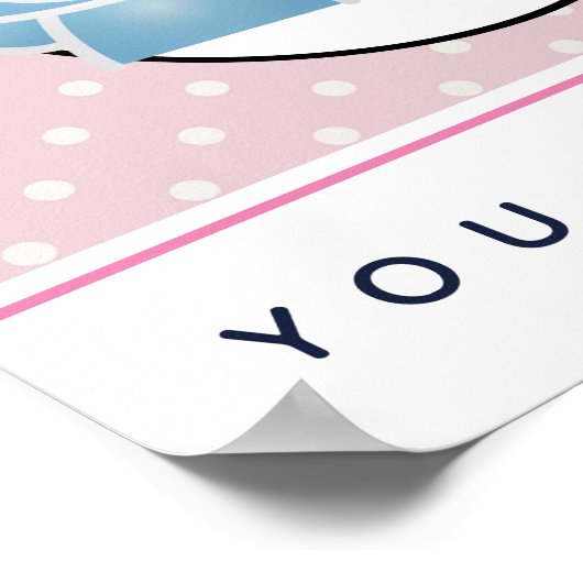 愛されるキスをする熊の水玉模様 ポスター (角)