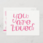 愛されるピンクの勇気付けられる葉書 ポストカード (正面/裏面)