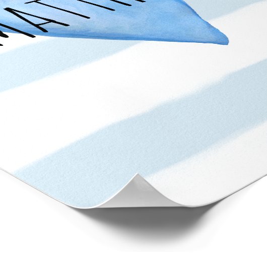 愛されるブルーハート男の赤ちゃん子供部屋 ポスター (角)