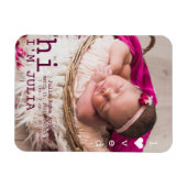 愛される写真の誕生の発表ミニマリスト マグネット (横)