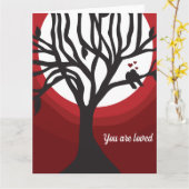 愛される愛する鳥の赤い黒 カード (黄色い花)