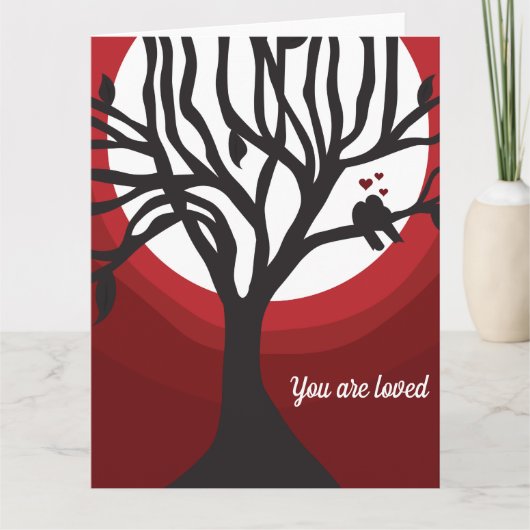 愛される愛する鳥の赤い黒 カード (正面)