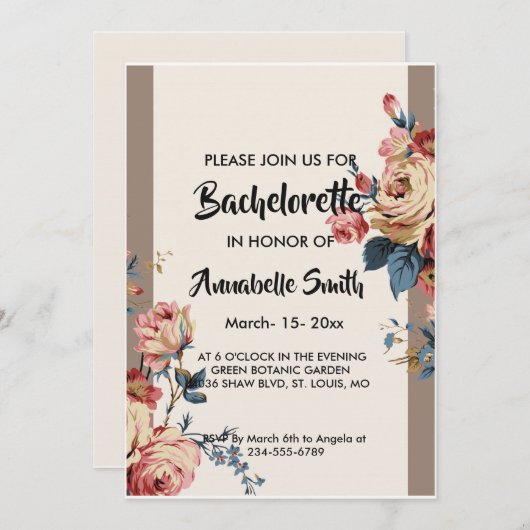 愛される独身者 招待状 (正面/裏面)