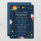 愛される男の子養子縁組の赤ちゃんシャワー 招待状 (正面/裏面)