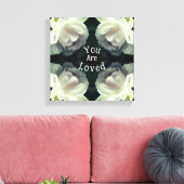 愛される白いバラの抽象芸術 感動的 キャンバスプリント (インサイチュ (リビング))