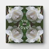 愛される白いバラの抽象芸術 感動的 フォトプラーク (正面)