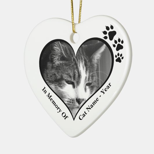 愛される白黒猫の思い出 セラミックオーナメント (左)