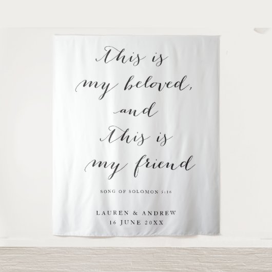 愛される聖書の結婚式背景 タペストリー (正面)