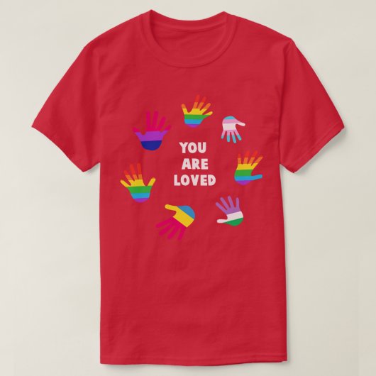 愛されるLGBTゲイプライドティーLGBTQサポーター Tシャツ (デザイン正面)