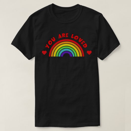愛されるLGBTプライドヶ月Tee LGBTQサポート Tシャツ (デザイン正面)