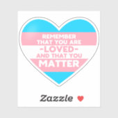 愛されるYou matter (Trans flagハート) シール (シート)