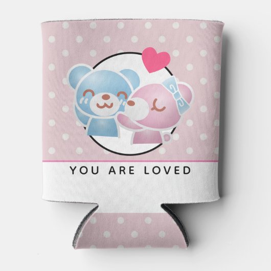 愛されキスをするるクマかわいいかわいい 缶クーラー (正面)