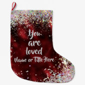 愛されパーソナライズされたる ラージクリスマスストッキング (正面)