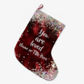 愛されパーソナライズされたる ラージクリスマスストッキング (正面 (吊り時))