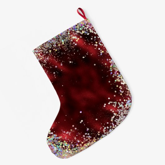 愛されパーソナライズされたる ラージクリスマスストッキング (裏面 (吊り時))