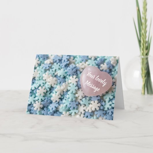 愛しいあなたに、ハートと雪の結晶を込めて愛を伝えたい！ シーズンカード (正面)