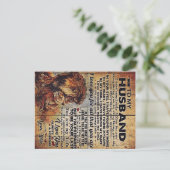 愛しい夫への手紙 | 彼への素敵なプレゼント 案内ポストカード (スタンド正面)