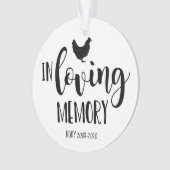 愛しい思い出の写真ペット記念チキン オーナメント (正面)