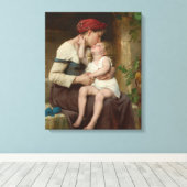 愛しい母と愛らしい子ども（ペロー） キャンバスプリント (インサイチュ (ウッドフロア))