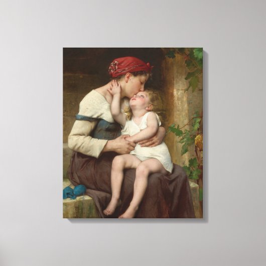 愛しい母と愛らしい子ども（ペロー） キャンバスプリント (正面)