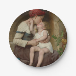 愛しい母と愛らしい子ども（ペロー） ペーパープレート