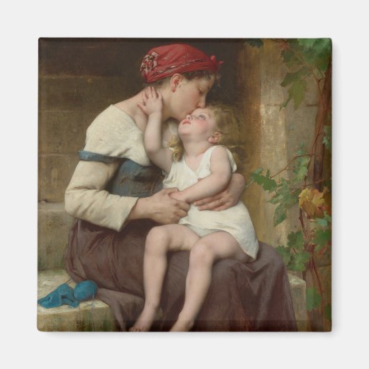 愛しい母と愛らしい子ども（ペロー） マグネット (正面)