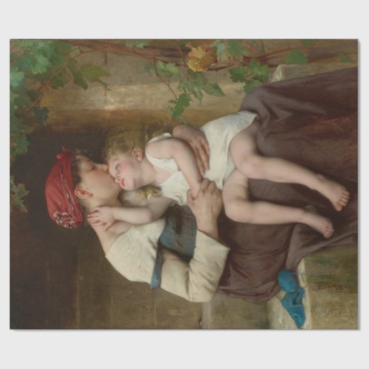 愛しい母と愛らしい子ども（ペロー） ラッピングペーパー (フラット)