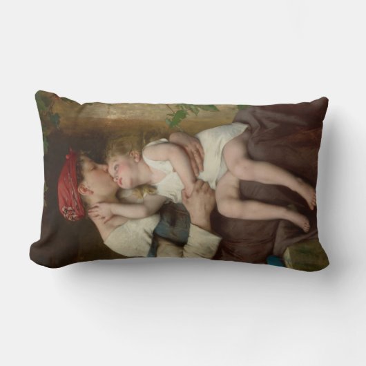 愛しい母と愛らしい子ども(ペロー) ランバークッション (正面)