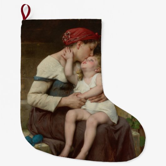 愛しい母と愛らしい子ども（ペロー） ラージクリスマスストッキング (正面)