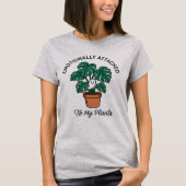 愛しい観葉植物に執着する可愛いオバケ Tシャツ (正面)