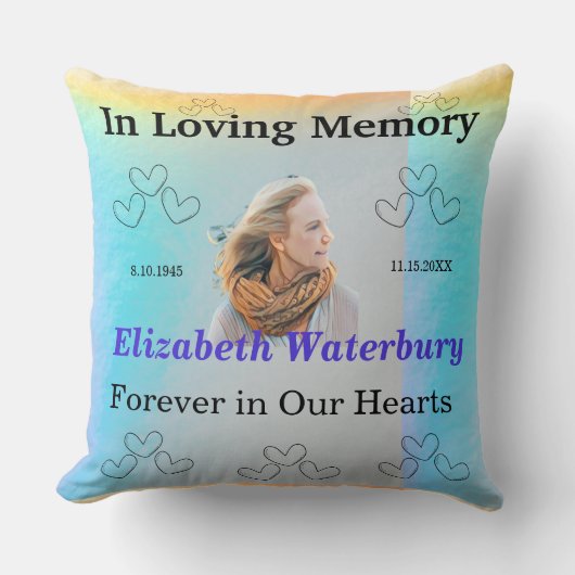 愛しい記憶 いつまでも心に メモリアル クッション (正面)