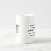愛しおもしろいた女性の退職 ボーンチャイナマグカップ (正面)