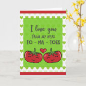 愛しおもしろいている可愛い漫画のトマト カード (黄色い花)