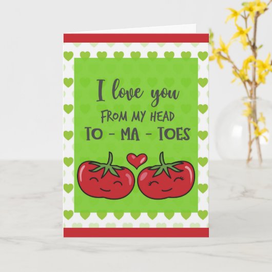 愛しおもしろいている可愛い漫画のトマト カード (黄色い花)