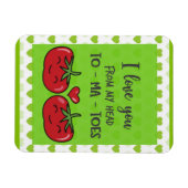 愛しおもしろいている可愛い漫画のトマト マグネット (横)