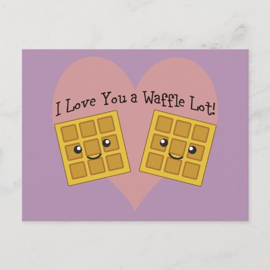 愛しおもしろいてるワッフルかわいいかわいい ポストカード (正面)