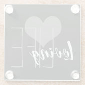 愛しかわいらした人生のレタリングとハート | ガラスコースター (裏面)