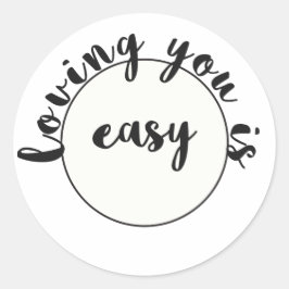 愛してあなた簡単 – ロマンチックな引用文 ラウンドシール