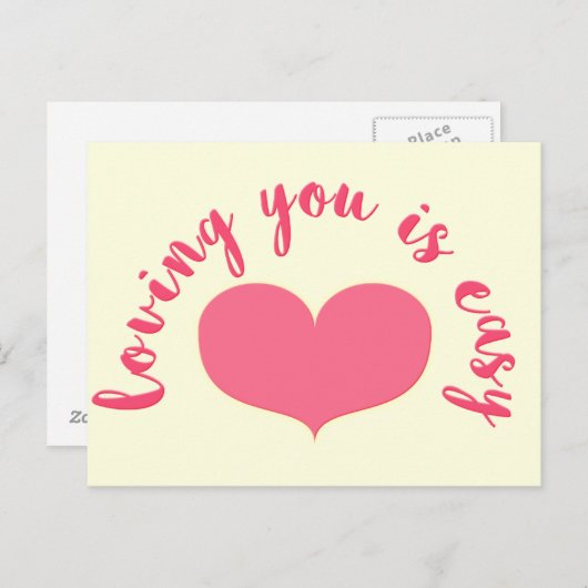 愛してあなた簡単 – ロマンチック引用文はがき ポストカード (正面/裏面)