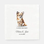 愛していたチワワ犬が最初 私の結婚式 スタンダードランチョンナプキン (正面)