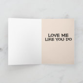 愛しているように扱って - 夫へのロマンチックなカード サンキューカード (内部)