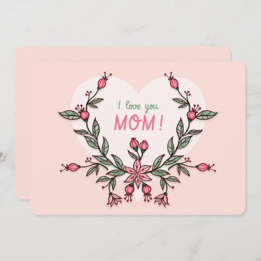 愛しているよ ママ 母の日のグリーティングカード シーズンカード (正面/裏面)