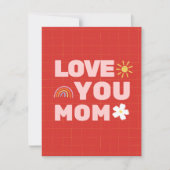 愛しているよ ママ 母の日 フラット グリーティング カード (正面)
