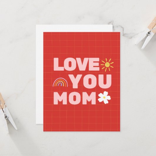 愛しているよ ママ 母の日 フラット グリーティング カード (正面/裏面インサイチュ)