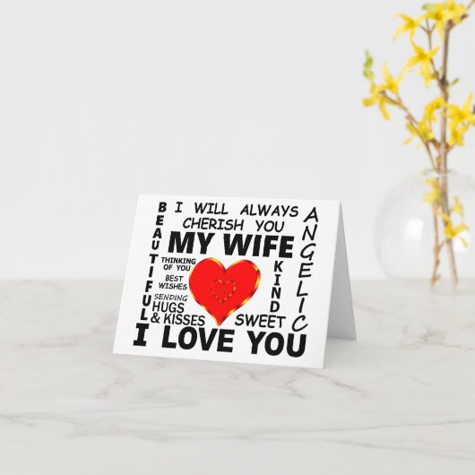 愛している妻よ カード (黄色い花)